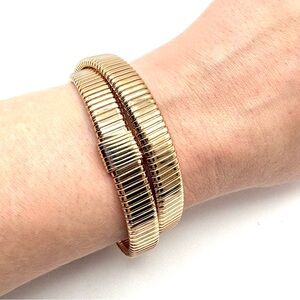 J. Crew Twist Double Stretch Bracelet in Rose Gold